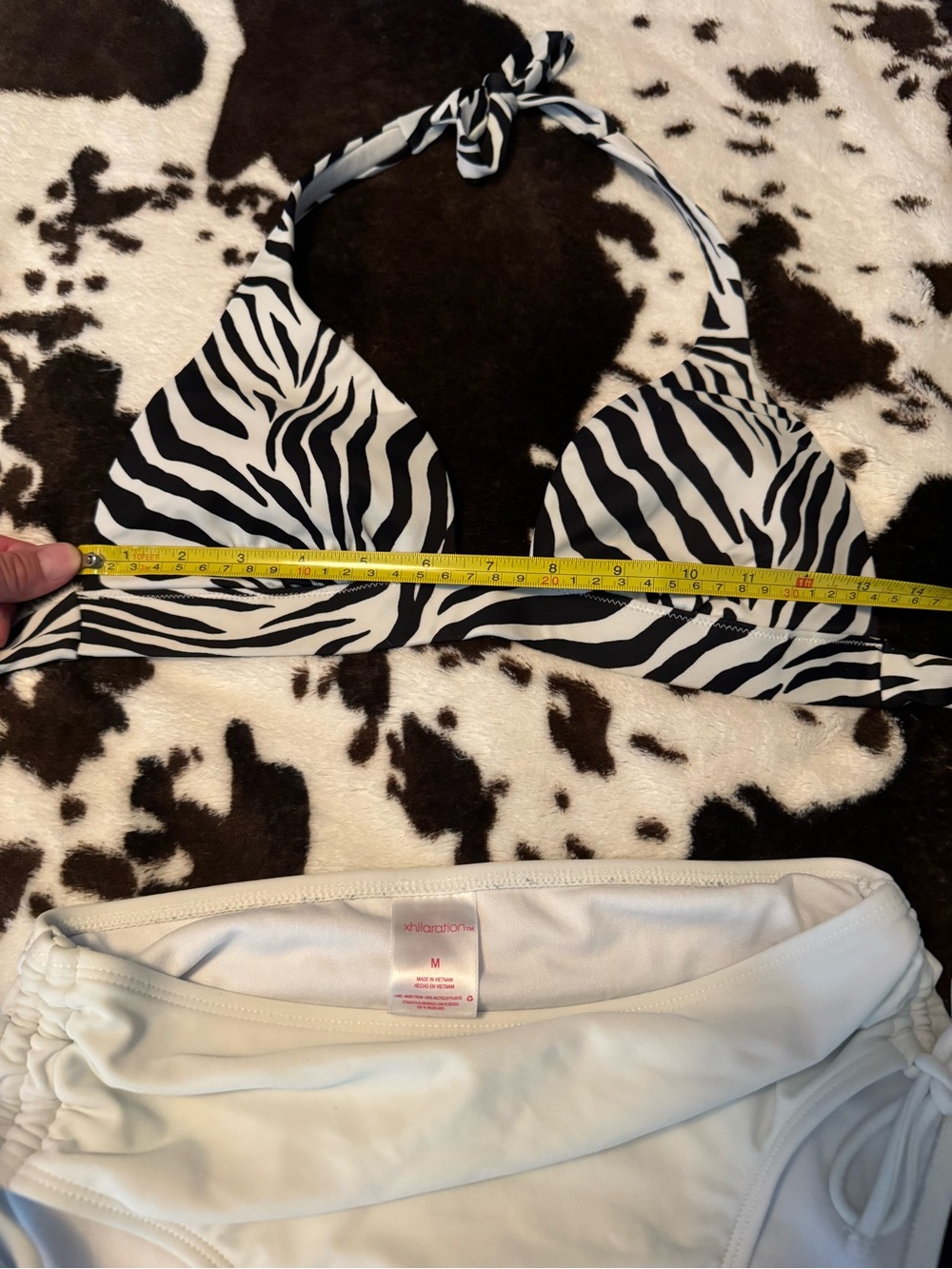 Victoria's Secret Black and White Zebra Print Bikini Top bikini set wireless - Picture 6 of 7